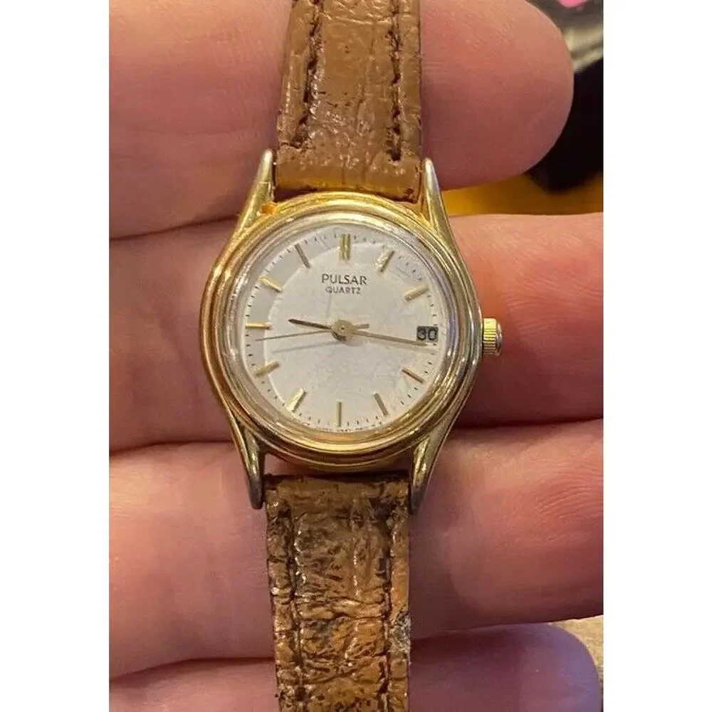 Women's 24mm Gold Tone Pulsar by Seiko Watch, Water Resistant